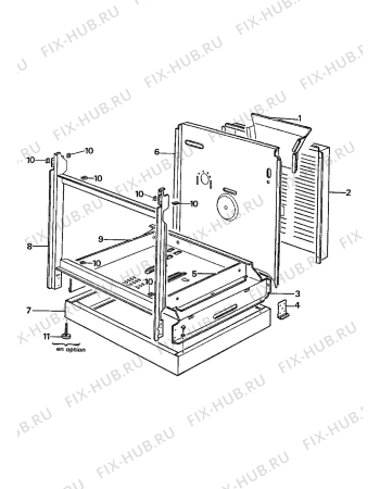 Взрыв-схема плиты (духовки) Acec CG1080-1 - Схема узла Internal panels